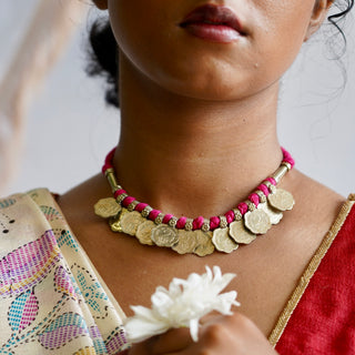 Gulaabi Sikkon Ki Ladi Lambani Necklace