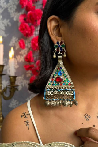 Muthalath Afghani Earrings | Firdaus Afghan Jewellery by JanpathOnline Dec'24