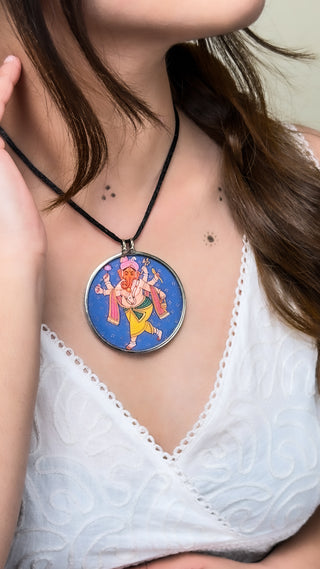 Siddhivinayak Pichwai Pendant | Tasveeron Wale Haar