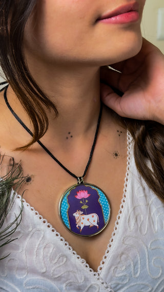 Kamal Nandi Pichwai Pendant | Tasveeron Wale Haar