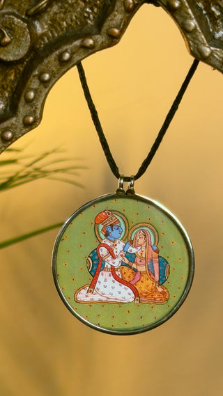 Radhakrishna Pichwai Pendant | Tasveeron Wale Haar