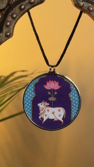 Kamal Nandi Pichwai Pendant | Tasveeron Wale Haar