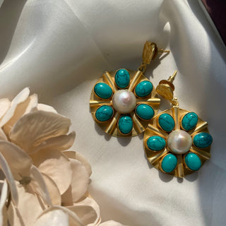 The Teal & Gold Earrings