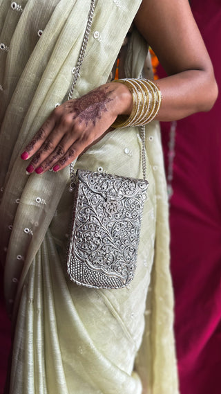 The Sandook Bag | Heritage Inspired Brass Metallic Bag