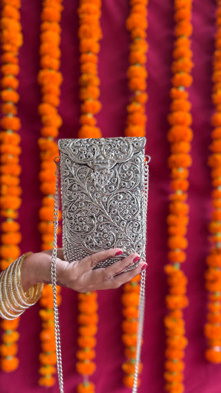 The Sandook Bag | Heritage Inspired Brass Metallic Bag