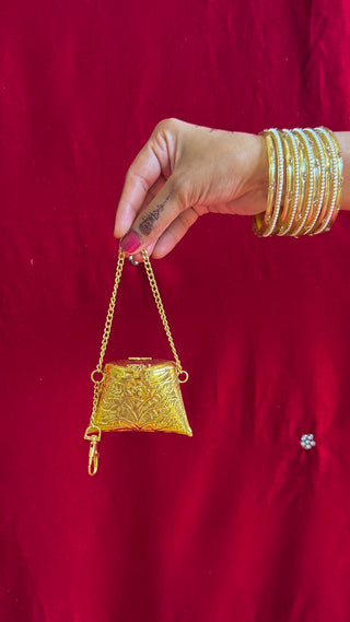 Chhoti Khushbakht | Tiny Gold Metallic Brass Bag