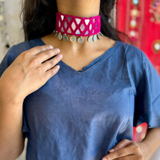 Geeta Fabric Choker | JanpathOnline Kutchi Drop October '24