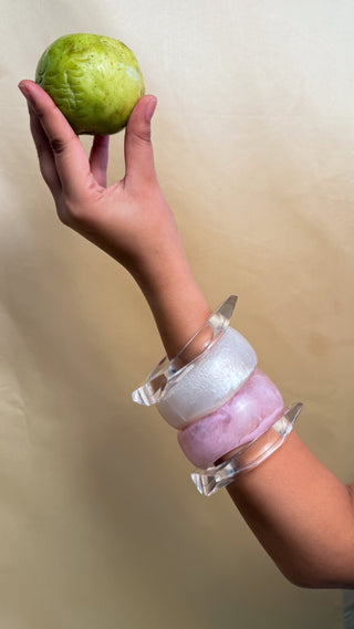 Mina | Vintage Wooden & Resin Bangle Stack