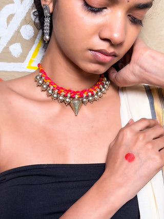 Anvi Lambani Threadwork Choker | Traditional Coin & Metal Work Tribal Necklace