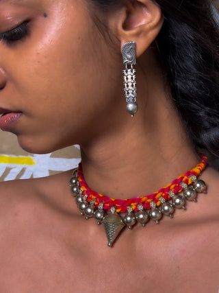 Anvi Lambani Threadwork Choker | Traditional Coin & Metal Work Tribal Necklace