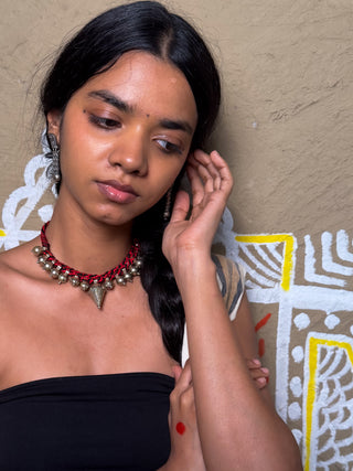 Nivi Lambani Threadwork Choker | Traditional Coin & Metal Work Tribal Necklace