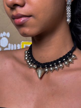 Kali Lambani Threadwork Choker | Traditional Coin & Metal Work Tribal Necklace