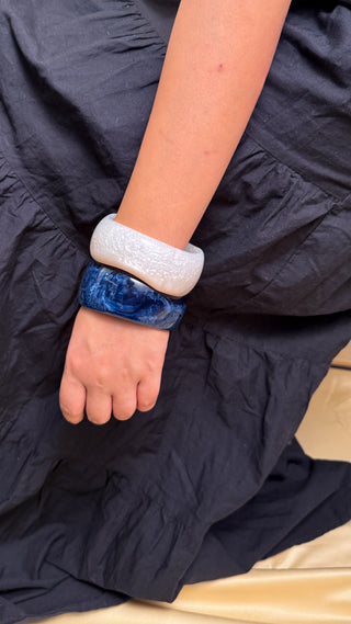 Syra | Vintage Wooden & Resin Bangle Stack