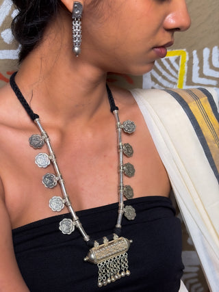 Vasudha Lambani Threadwork Necklace | Traditional Coin & Metal Work Tribal Necklace