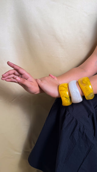 Tuba | Vintage Wooden & Resin Bangle Stack