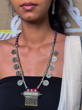 Sudha Lambani Threadwork Necklace | Traditional Coin & Metal Work Tribal Necklace