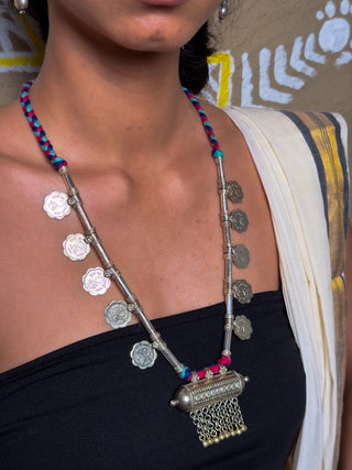 Sudha Lambani Threadwork Necklace | Traditional Coin & Metal Work Tribal Necklace
