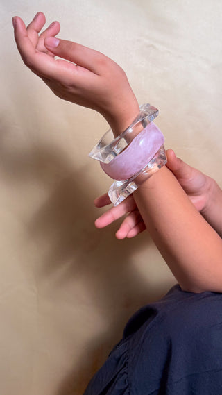 Diana | Vintage Wooden & Resin Bangle Stack