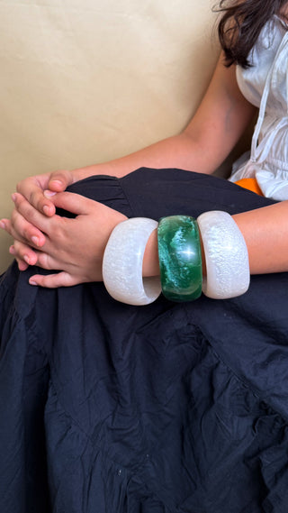 Deena | Vintage Wooden & Resin Bangle Stack