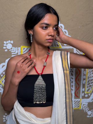 Jamila Red Long Necklace | The Lambani Edit 2024