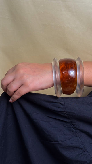 Lalita  | Vintage Wooden & Resin Bangle Stack