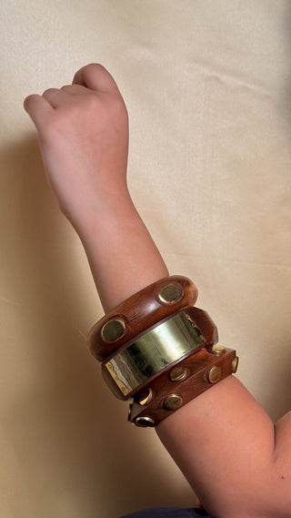 The Classic Wooden Bangle Stack | Vintage Wooden & Resin Bangle Stack