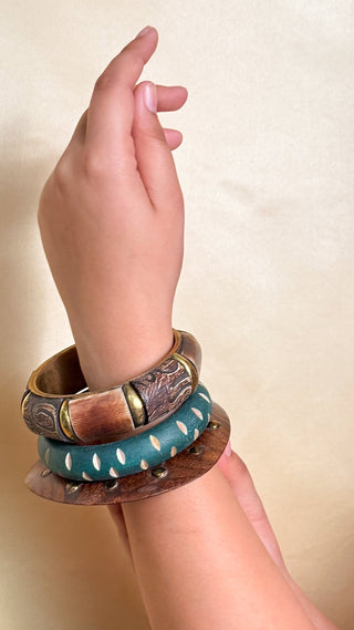 Mehr | Vintage Wooden & Resin Bangle Stack