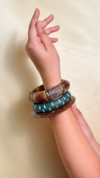 Mehr | Vintage Wooden & Resin Bangle Stack