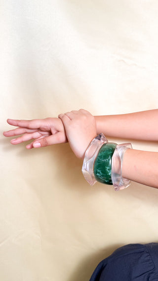 Qala | Vintage Wooden & Resin Bangle Stack