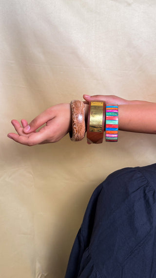 Jamila | Vintage Wooden & Resin Bangle Stack