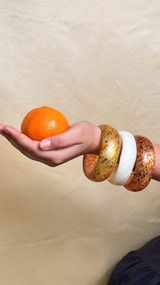 Shirin  | Vintage Wooden & Resin Bangle Stack