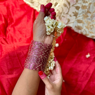 Neelofar | Lilac Stone Studded Glass Bangles (Set of 12)| Kanchan 2024