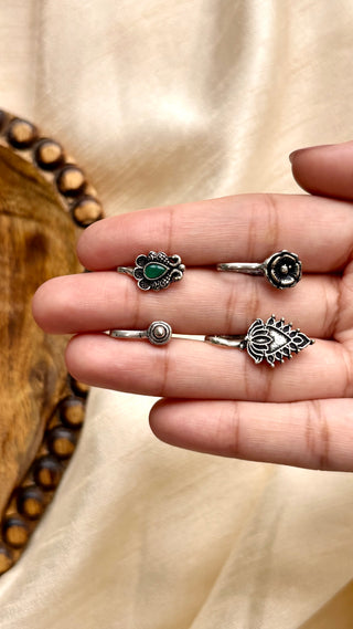 Samina Nose Clip Combo | Silver Lookalike Nose Clips Made in Jaipur