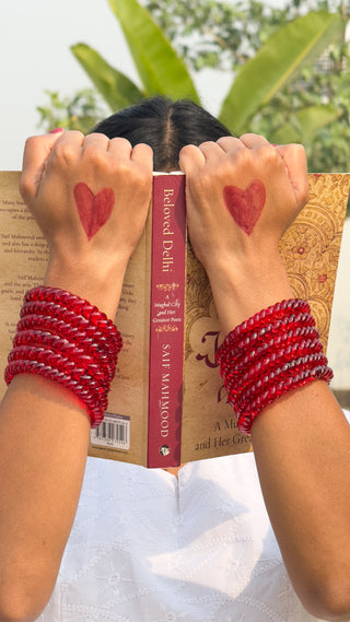 Laal Gulkand Jalebi Bangles | Red Twisty Glass Bangle Pair
