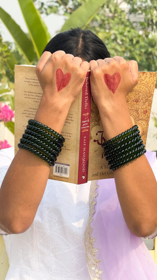 Neeli Chandni Jalebi Bangles | Blue Twisty Glass Bangle Pair