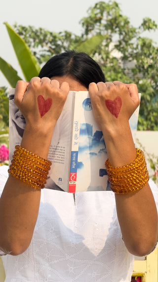 Haldi Chandni Jalebi Bangles | Yellow Twisty Glass Bangle Pair