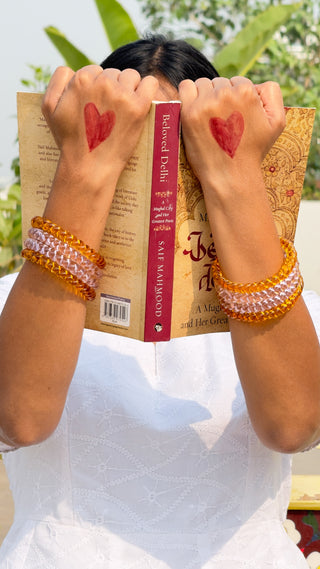 Haldi Gulab Jalebi Stack | Baby Pink & Yellow Jalebi Bangles