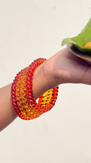 Sone Ka Phool Jalebi Stack | Orange & Yellow Jalebi Bangles