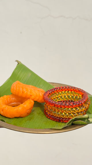 Sone Ka Phool Jalebi Stack | Orange & Yellow Jalebi Bangles