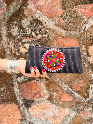 Nisha Kutchi Wallet with Embroidered Patch