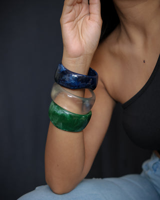Hetal | Vintage Wooden & Resin Bangle Stack