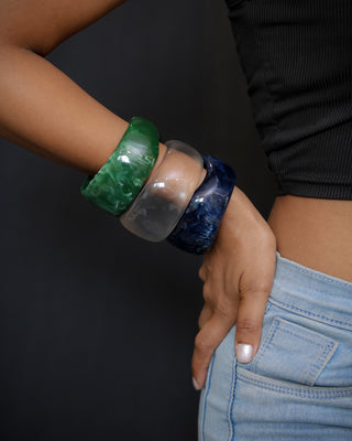 Hetal | Vintage Wooden & Resin Bangle Stack