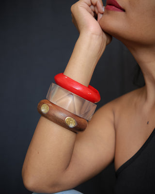 Tuhina | Vintage Wooden & Resin Bangle Stack