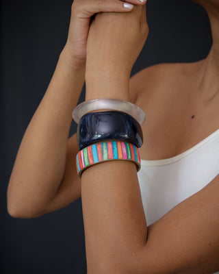 Yasmine  | Vintage Wooden & Resin Bangle Stack
