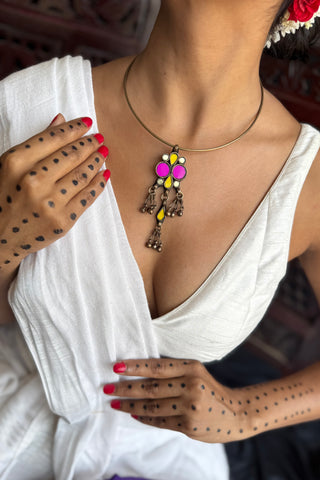 The Zara Hasli – Mirrorowork Pendant Hasli| Firdaus Afghan Jewellery
