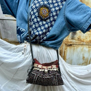 Nasrin Mirrorwork Sling in Black