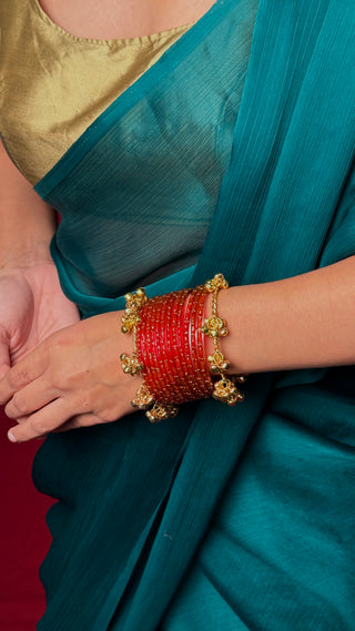 Anaari Raindrop Bangles with Kashmiri Ghunghroo Choodiyan