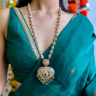 Devi Jadau Long Necklace Set | Meeras 2024