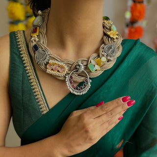 Ameeta // Ornamental Jute Necklace // Dharohar July'24 Edit