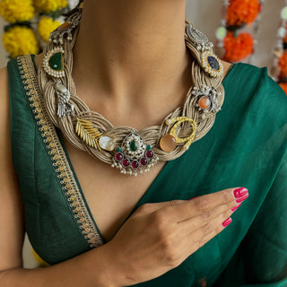 Kiyana // Ornamental Jute Necklace // Dharohar July'24 Edit